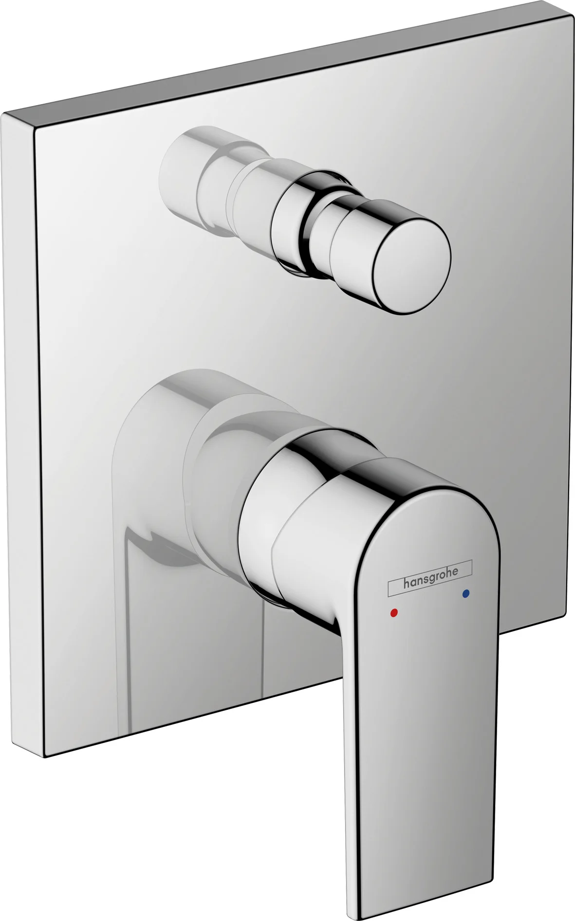 Hansgrohe Vernis Shape Einhebel-Wannenmischer Unterputz Chrom, 2 Verbraucher, max. Durchfluss 25 l/min, Keramikmischsystem, einstellbare Temperaturbegrenzung, Umsteller mit automatischer Rückstellung, für Durchlauferhitzer geeignet, Anschlussart Grundkör
