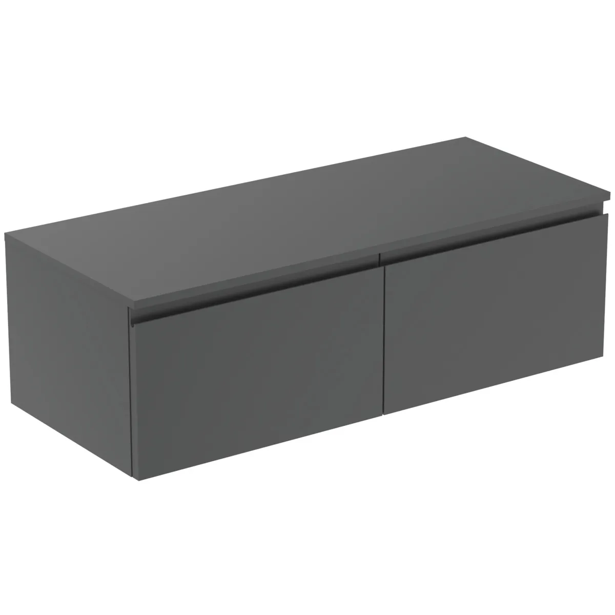 Ideal Standard Waschtischunterschrank Finesse, Anthrazit matt, 1202x505x378 mm, 2 Schubladen mit Softclose-Mechanismus