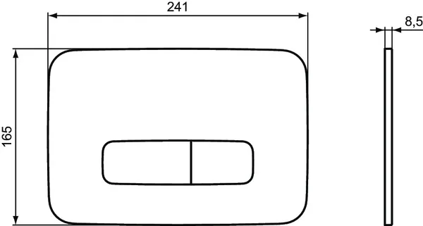Betätigungsplatte P3 Oleas, pneumatische Auslösung, Chrom Betätigungsplatte P3 Oleas, pneumatische Auslösung, Chrom