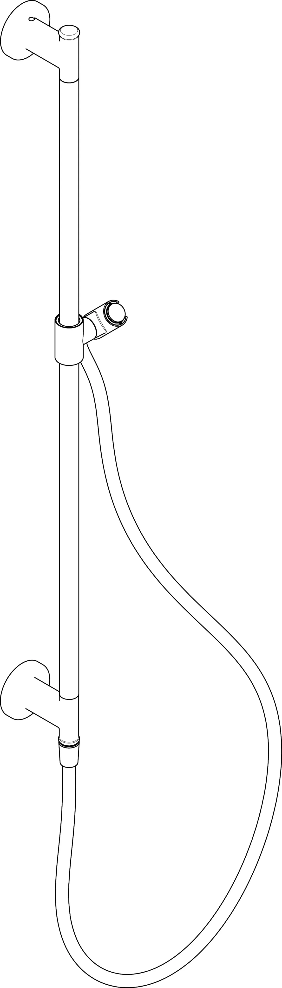 AXOR Archivio Brausestange 090 m mit Wandanschluss und Brauseschlauch 160 m, Oberfläche: Chrom AXOR Archivio Brausestange 090 m mit Wandanschluss und Brauseschlauch 160 m, Oberfläche: Chrom