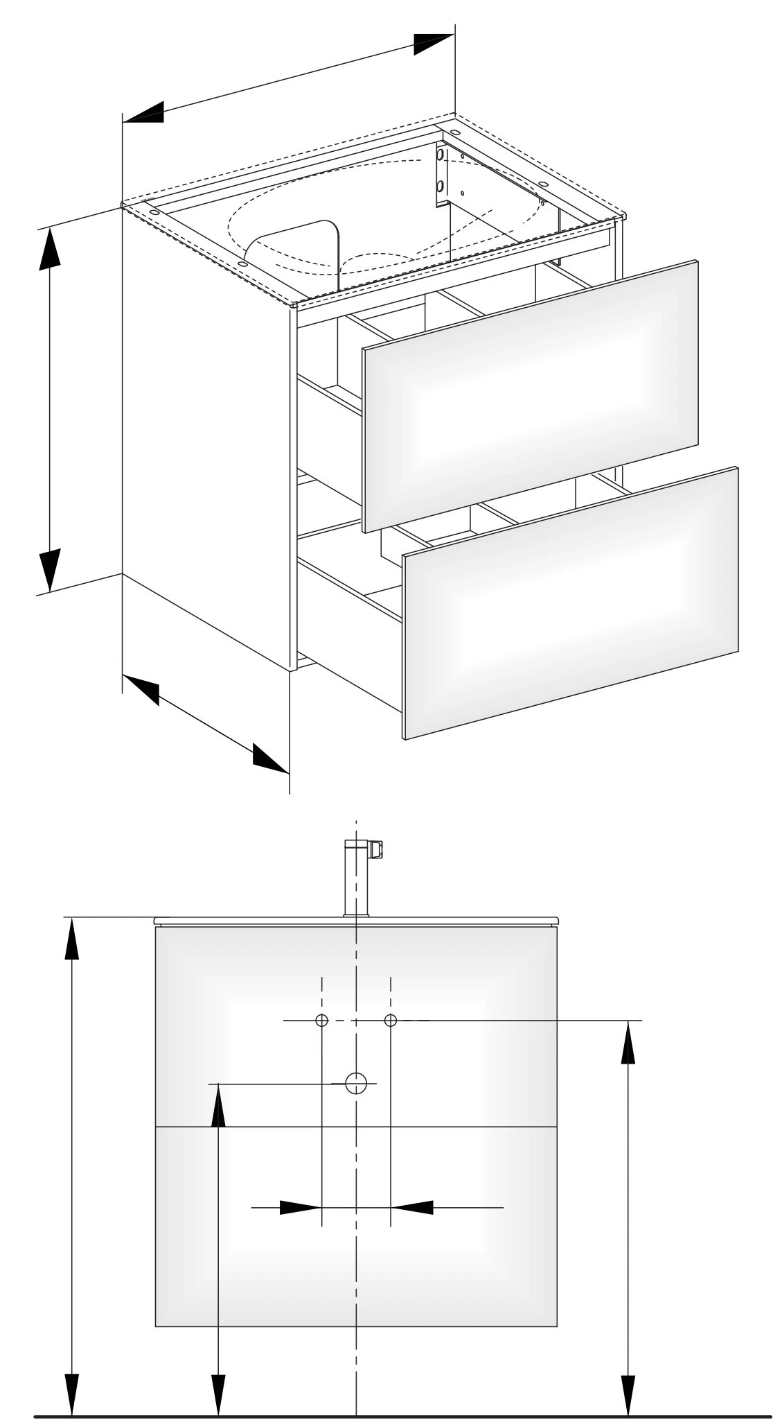 KEUCO Waschtischunterschrank mit Auszügen „Edition 11“ Trüffel (Glas), Trüffel (Lack, seidenmatt), ohne Beleuchtung 700 × 700 × 535 mm KEUCO Waschtischunterschrank mit Auszügen „Edition 11“ Trüffel (Glas), Trüffel (Lack, seidenmatt), ohne Beleuchtung 700 × 700 × 535 mm