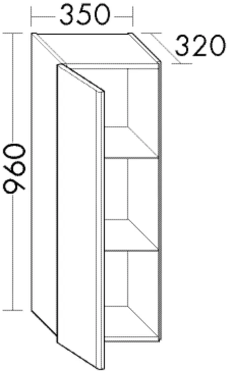 burgbad Hochschrank „Iveo“ 390 × 960 × 360 mm in Weiß Hochglanz