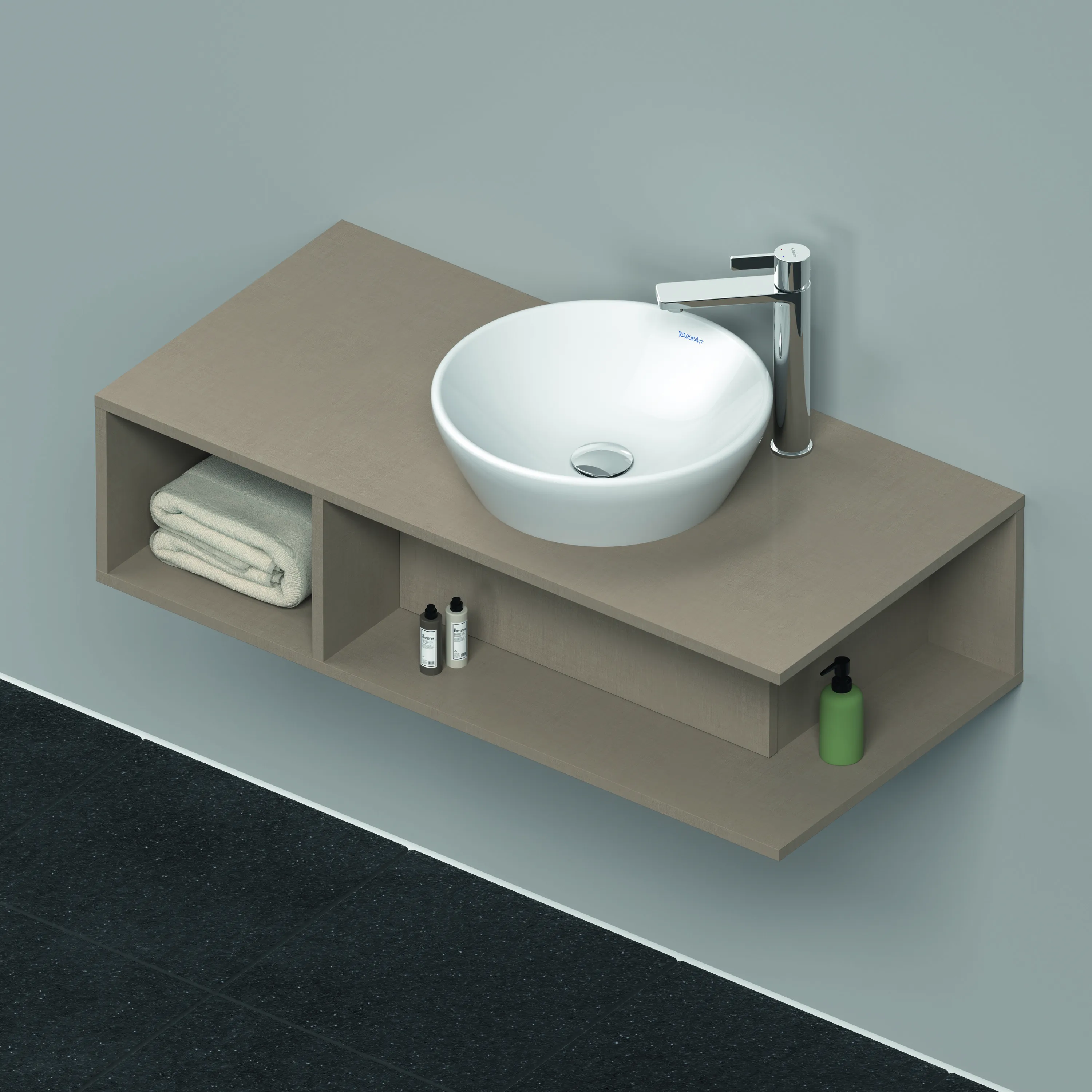 Duravit Waschtischunterschrank wandhängend „D-Neo“ 100 × 26 × 48 cm Leinen