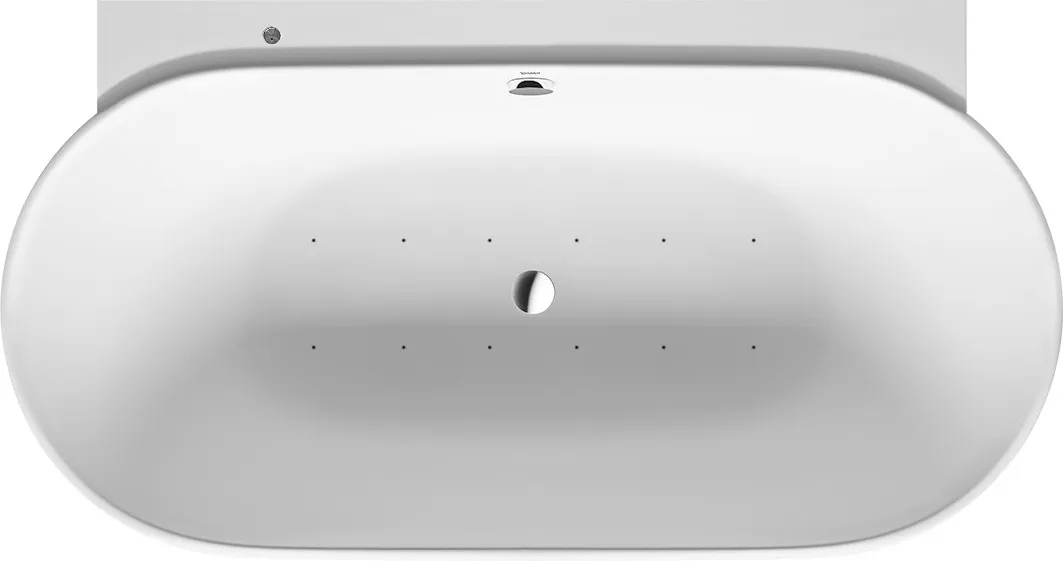 Duravit Whirlwanne „Luv“ vorwand oval 1800 × 950 mm, mittig mit Air-System, in Weiß (matt) Ausführung: mittig / Größe: 180 × 95 cm / Whirlsystem: mit Air-System Duravit Whirlwanne „Luv“ vorwand oval 1800 × 950 mm, mittig mit Air-System, in Weiß (matt) Ausführung: mittig / Größe: 180 × 95 cm / Whirlsystem: mit Air-System