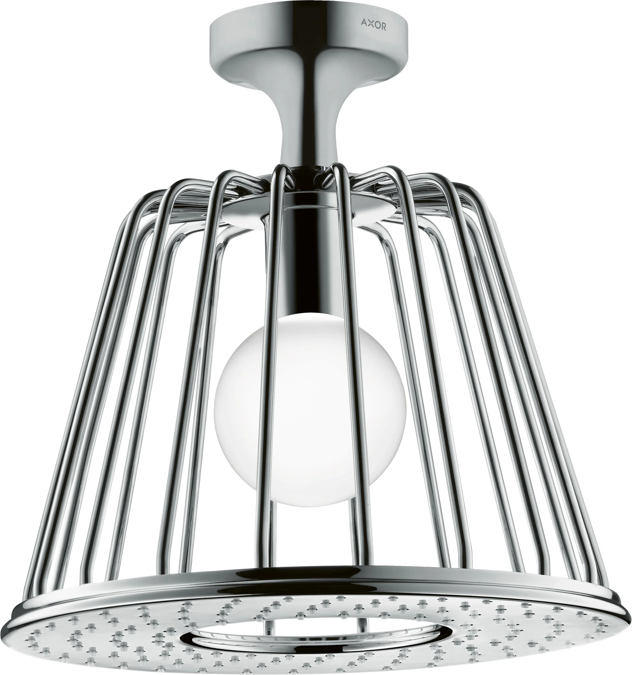 Hansgrohe Axor LampShower/Nendo Kopfbrause mit Deckenanschluss, Chrom, 275 mm, Rain Strahl, integrierte LED-Beleuchtung Hansgrohe Axor LampShower/Nendo Kopfbrause mit Deckenanschluss, Chrom, 275 mm, Rain Strahl, integrierte LED-Beleuchtung