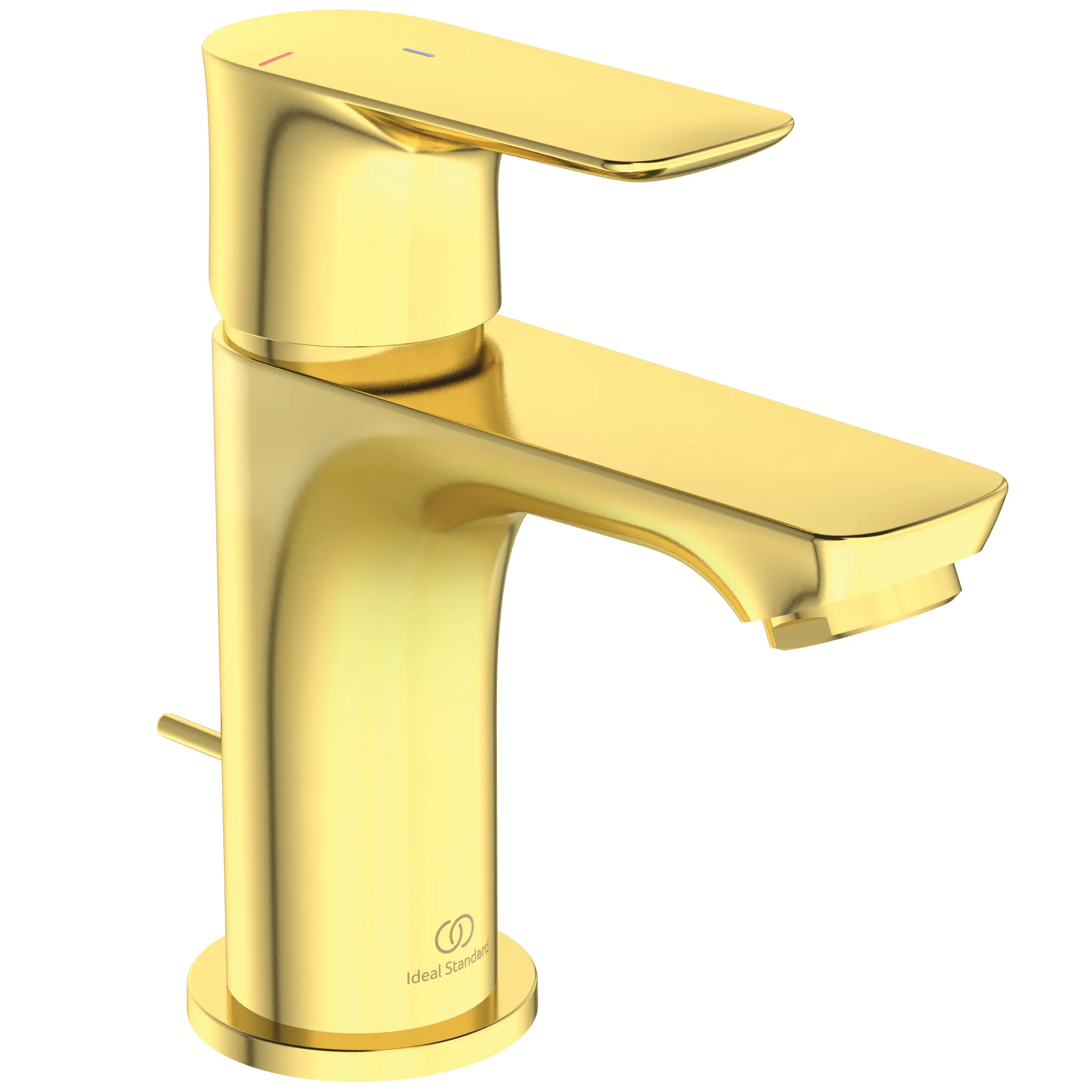 Ideal Standard Waschtischarmatur Connect Air Piccolo BlueStart Ausladung 90mm mit Ablaufgarnitur Brushed Gold