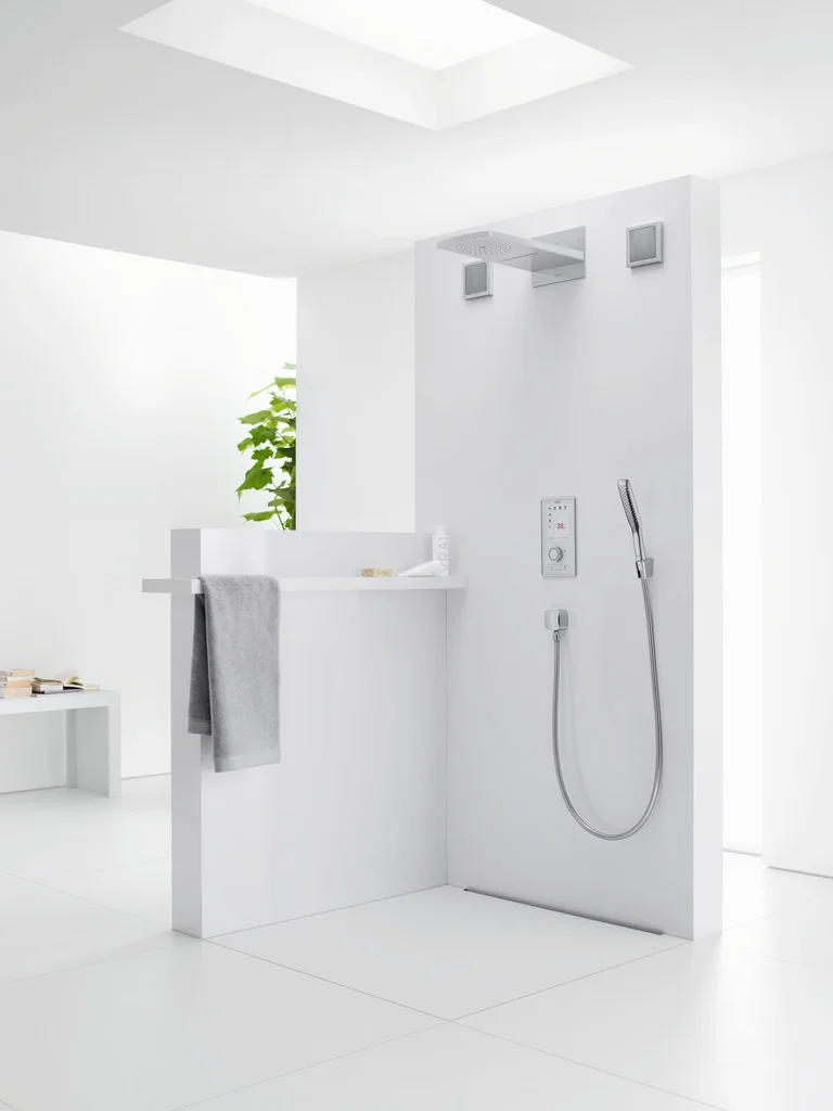 Hansgrohe Kopfbrause Raindance Rainfall 180 Air, Chrom, 2 Strahlzonen, DN15, für Durchlauferhitzer geeignet