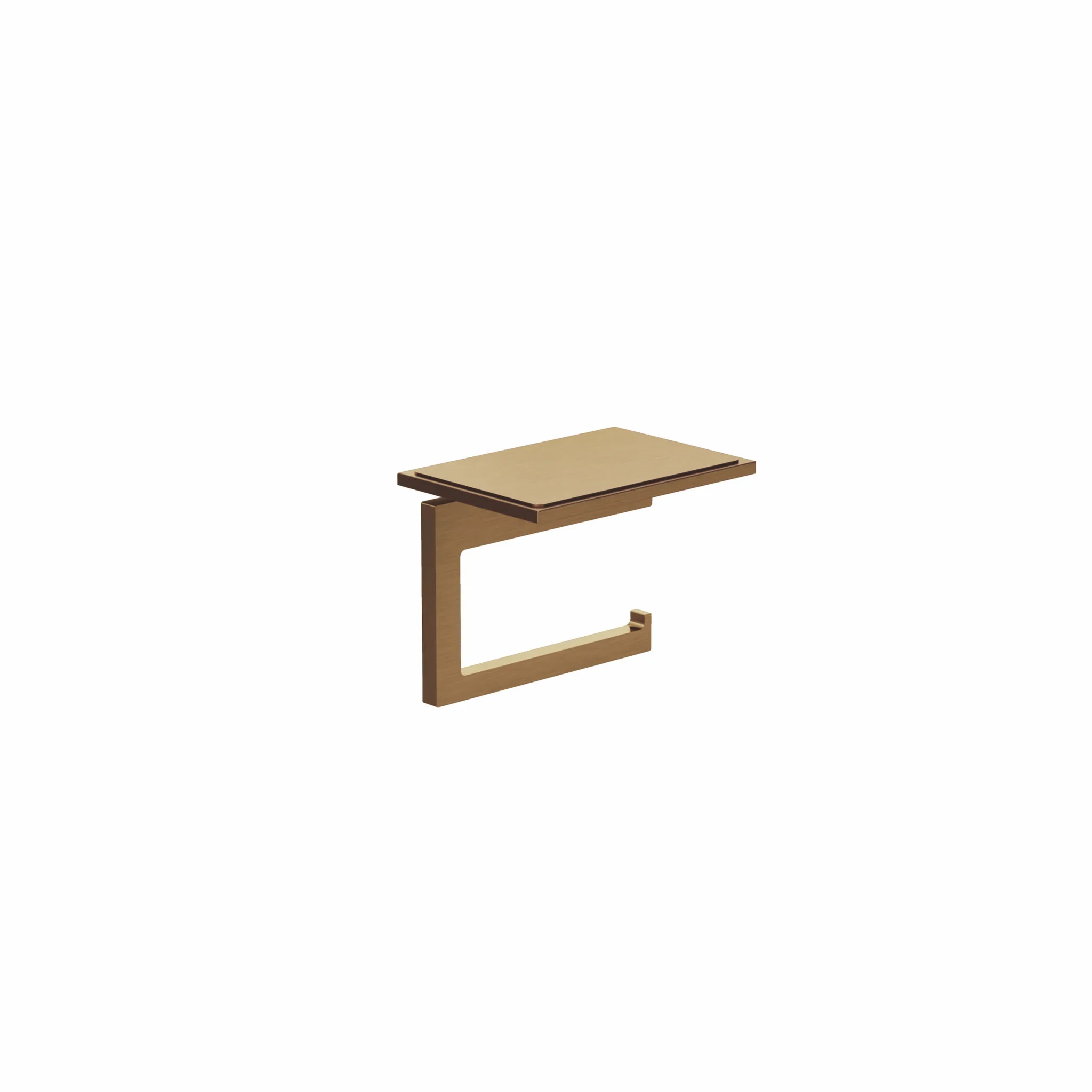 Kludi-VELA C Toilettenpapierhalter mit Ablage Brushed Bronze, Wandmontage, inkl. Befestigungsmaterial