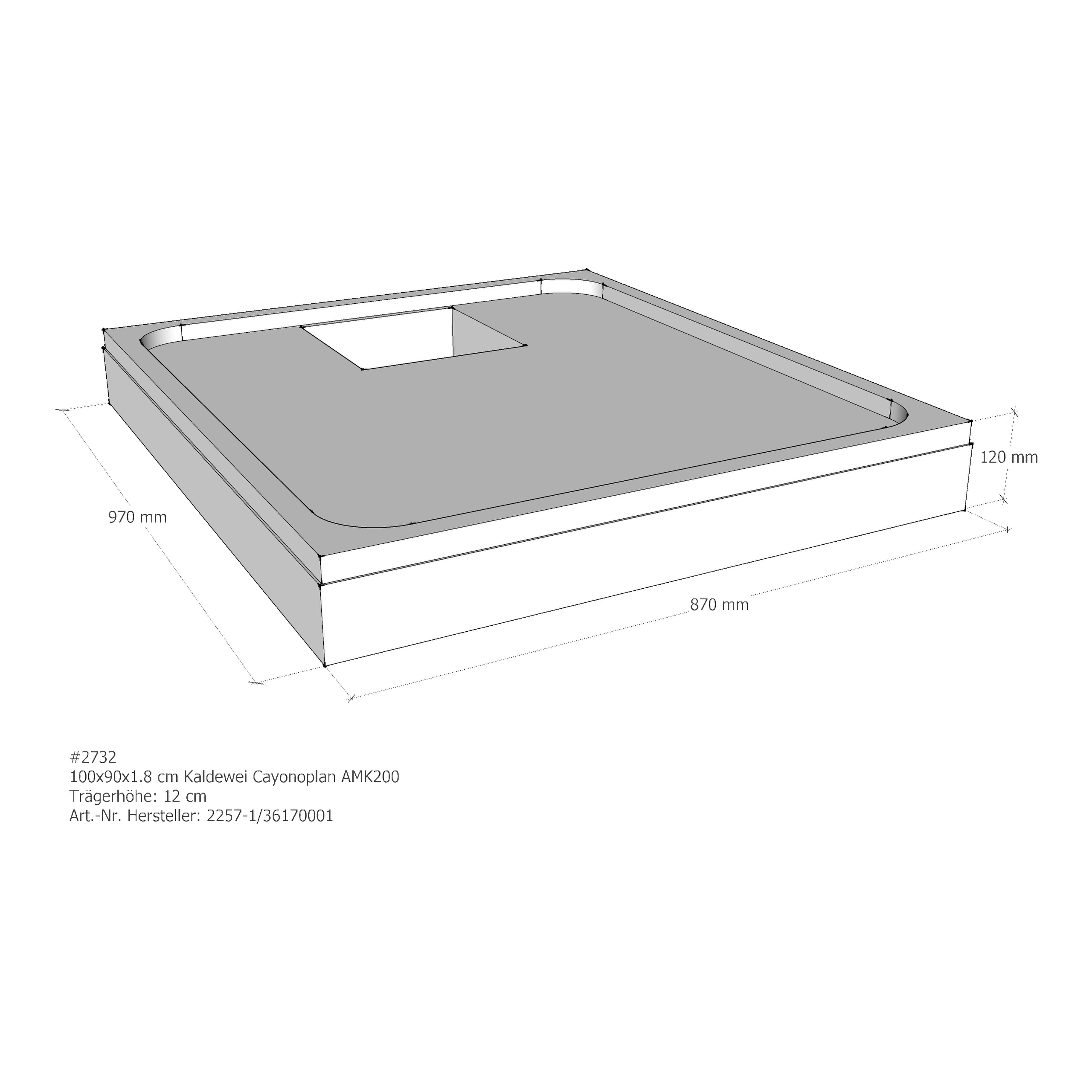 Duschwannenträger für Kaldewei Cayonoplan 100 × 90 × 1,8 cm Breite: 90 cm / Länge: 100 cm Duschwannenträger für Kaldewei Cayonoplan 100 × 90 × 1,8 cm Breite: 90 cm / Länge: 100 cm