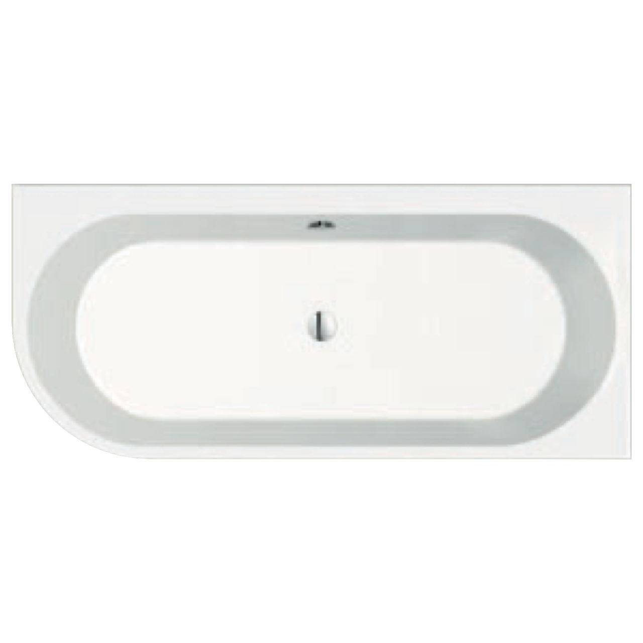 repaBAD Badewanne „Livorno Oval F“ freistehend oval 180 × 80 cm, Mittelablauf in Weiß