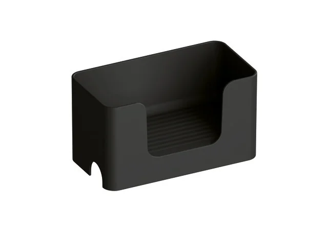 Ablagebox der Serie 477, Polyamid, matt, zum Aufstecken auf Stangensystem D: 33 mm, 200 mm breit, 110 mm hoch, 107 mm tief, in Farbe 99 (Reinweiß)