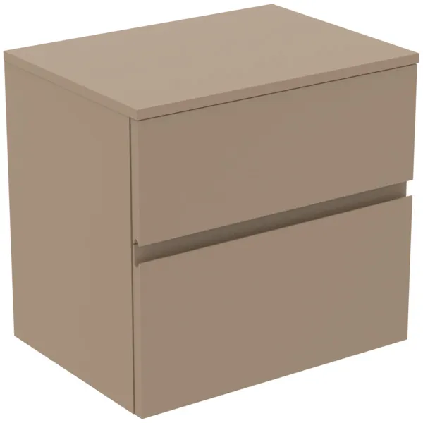 Ideal Standard Waschtischunterschrank Finesse ohne Ausschnitt, 602x440x558mm, 2 Auszüge, Greige matt Ideal Standard Waschtischunterschrank Finesse ohne Ausschnitt, 602x440x558mm, 2 Auszüge, Greige matt