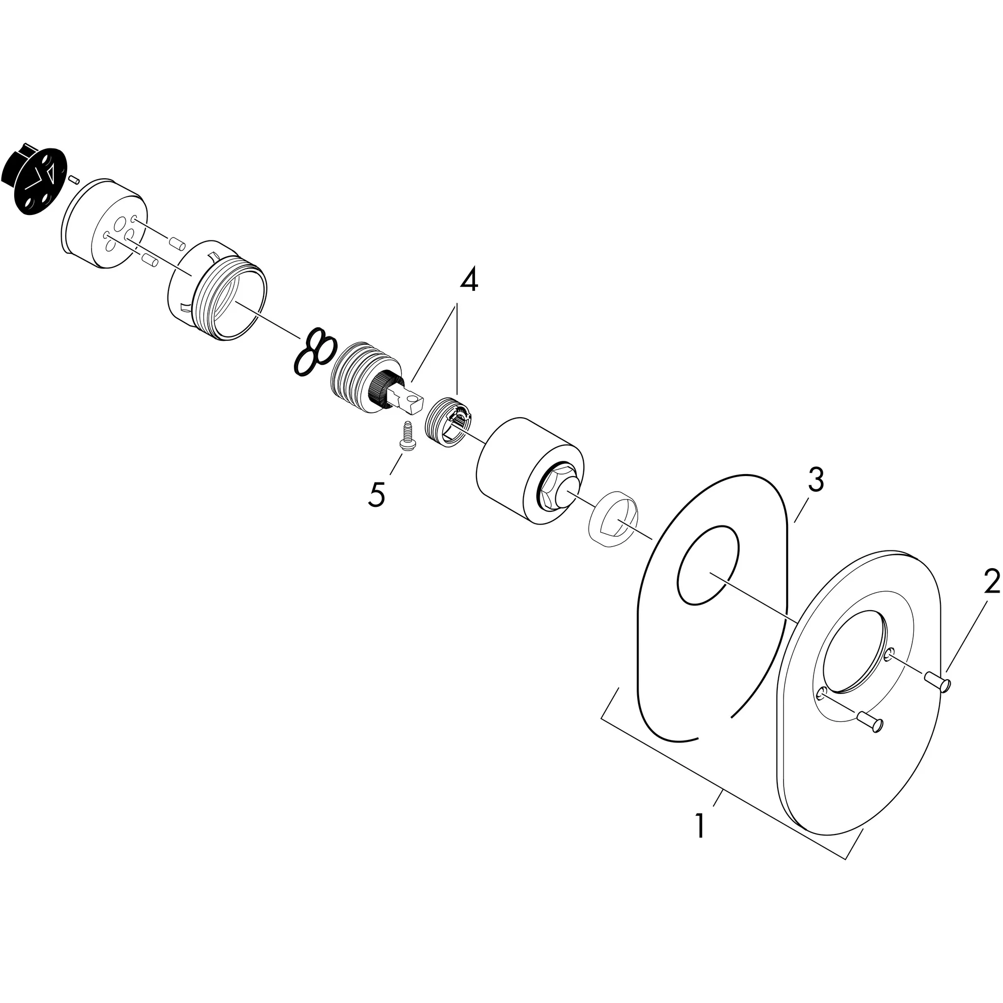 Hansgrohe AXOR Terrano Umrüstset Kugel auf M3, Unterputz chrom