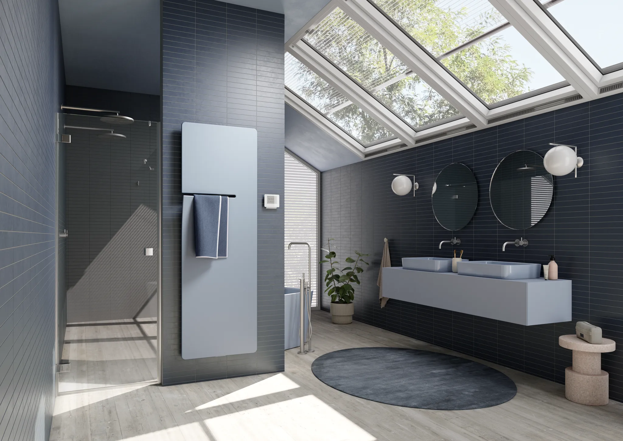 Kermi Design-Elektroheizkörper „Ineo®-E“ 60 × 180 cm in Sahara brown