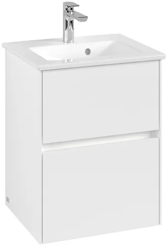 Villeroy & Boch Waschtischunterschrank „Collaro“ 472 × 610 × 404 mm Weiß Matt, mit Beleuchtung, für Becken mittig