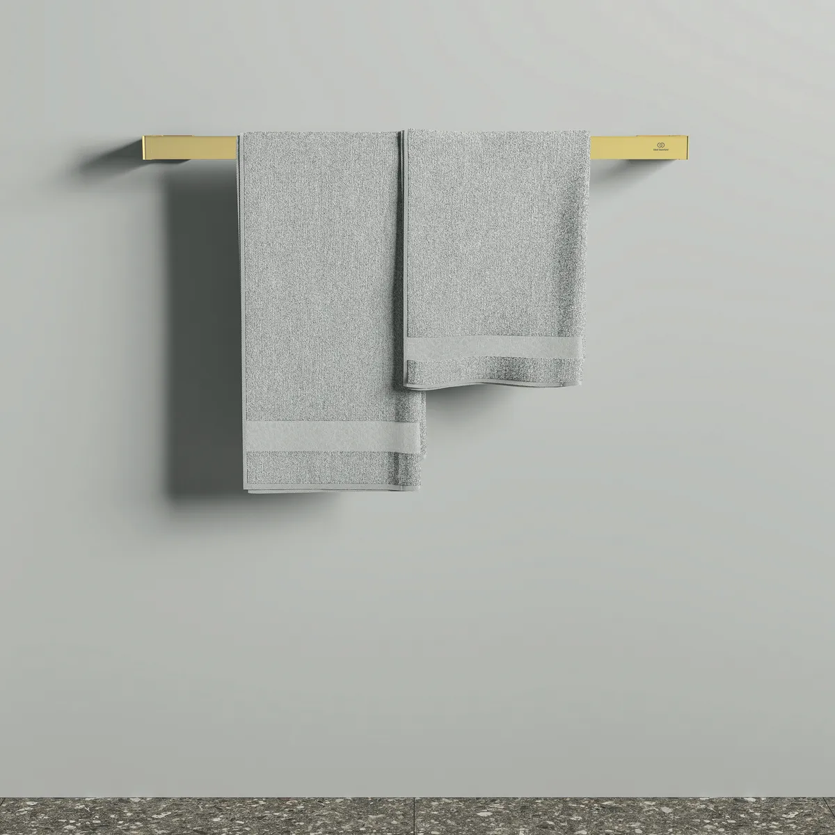 Handtuchstange Conca Cube, eckig, 600mm, Brushed Gold Handtuchstange Conca Cube, eckig, 600mm, Brushed Gold