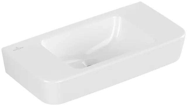 Villeroy & Boch Handwaschbecken „O.novo“ Compact 500 × 250 × 145 mm, für Becken mittig, ohne Hahnlochbohrung in Weiß Alpin Villeroy & Boch Handwaschbecken „O.novo“ Compact 500 × 250 × 145 mm, für Becken mittig, ohne Hahnlochbohrung in Weiß Alpin