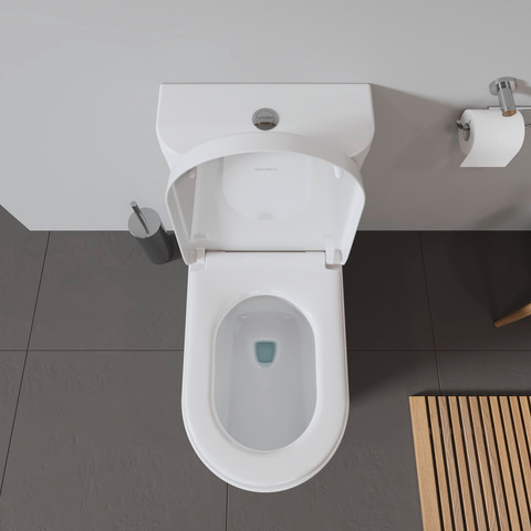 WC-Sitz mit Absenkautomatik Scharniere edelstahl, lang, weiß