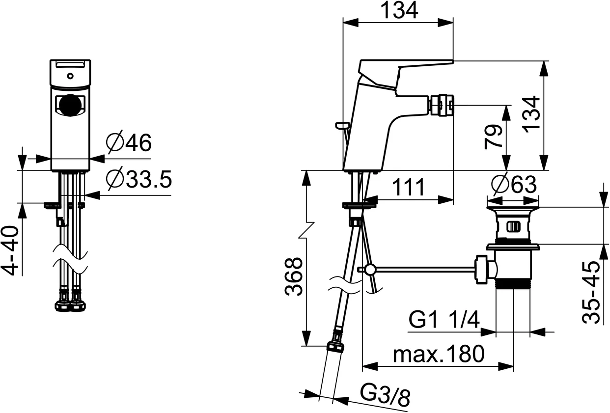HansaTWIST Bidetarmatur Einhebelmischer HansaTWIST 0906 Zugstangenablaufgarnitur Ausladung 112 mm DN15 Chrom HansaTWIST Bidetarmatur Einhebelmischer HansaTWIST 0906 Zugstangenablaufgarnitur Ausladung 112 mm DN15 Chrom