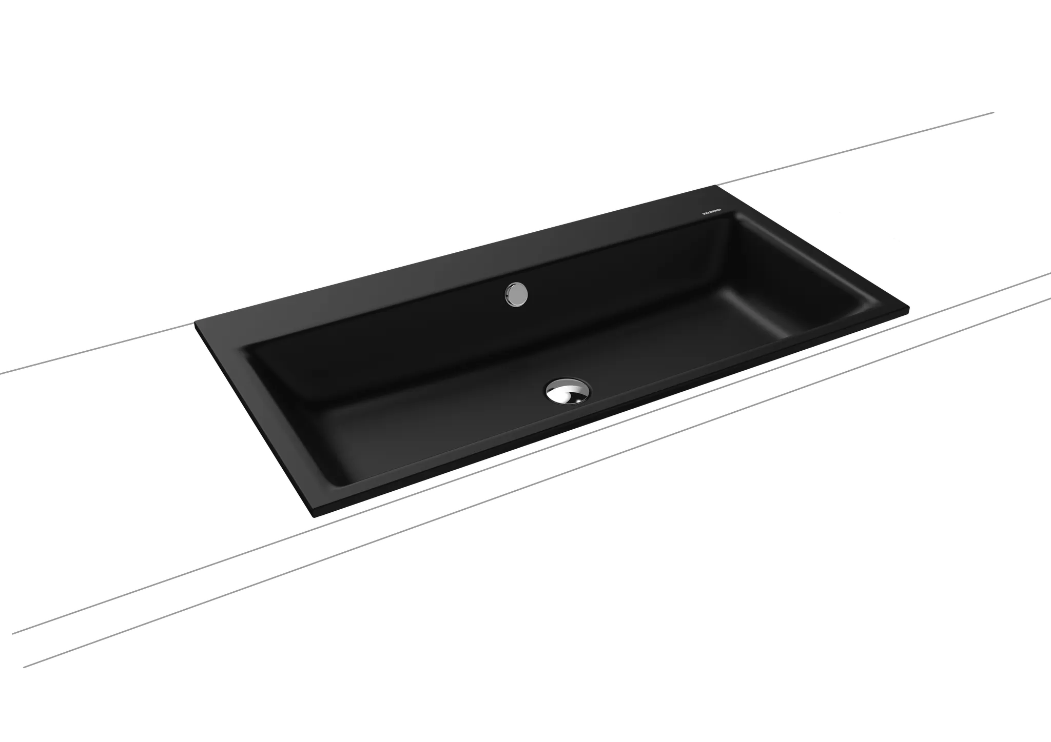 Einbauwaschtisch „Puro“ 90 × 46 cm, ohne Hahnlochbohrung in cool grey 90, mit Perl-Effekt