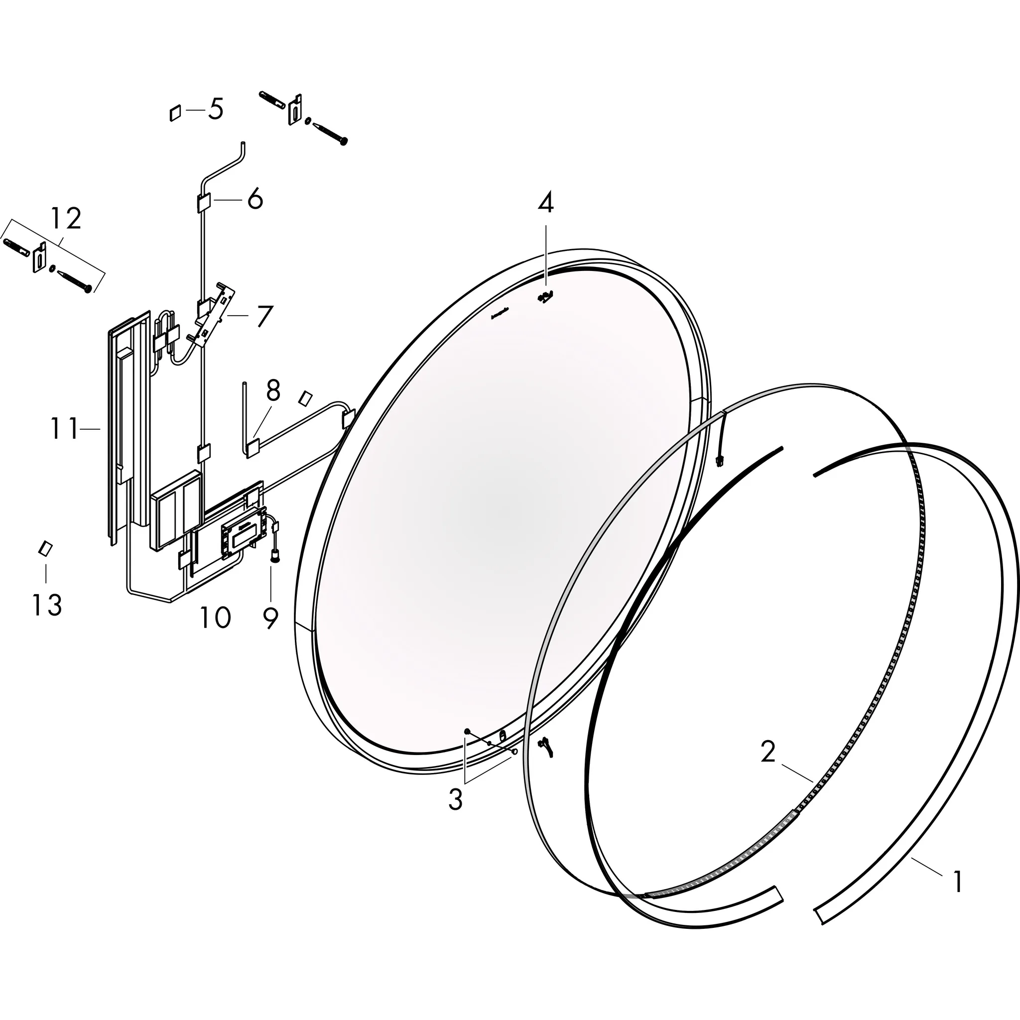 Xarita S Spiegel mit LED-Beleuchtung 700/50 IR Sensor Mattweiß