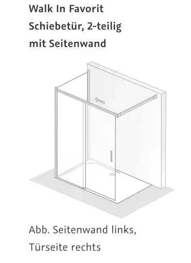 HSK Walk-In-Duschkabine Walk-In Schiebetür 2-teilig mit Seitenwand „Favorit“ Glas Carré, Profile Schwarz-matt, B: 1400 mm H: 2000 mm HSK Walk-In-Duschkabine Walk-In Schiebetür 2-teilig mit Seitenwand „Favorit“ Glas Carré, Profile Schwarz-matt, B: 1400 mm H: 2000 mm