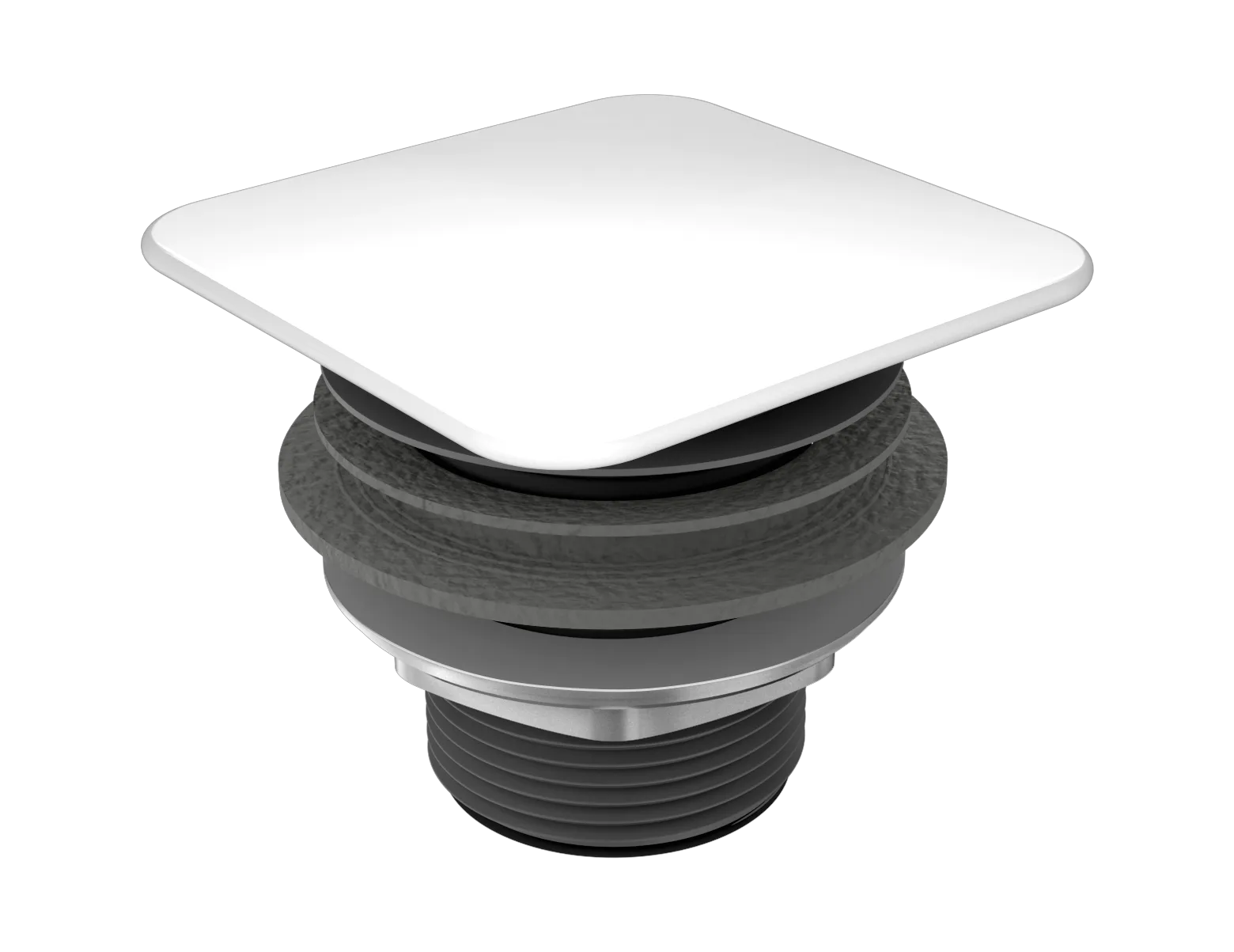 Mod. 3905 Permanentablaufventil mit emailliertem eckigem Deckel, alpinweiß Mod. 3905 Permanentablaufventil mit emailliertem eckigem Deckel, alpinweiß