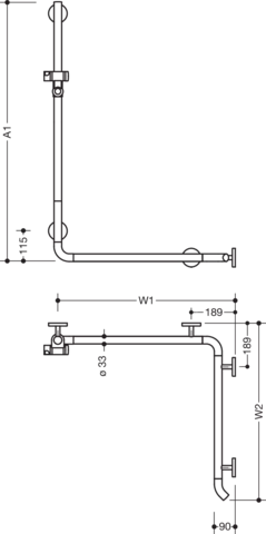 HEWI Haltegriff „System 800K“ in Rubinrot