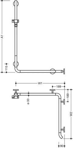 HEWI Haltegriff „System 800K“ in Rubinrot HEWI Haltegriff „System 800K“ in Rubinrot
