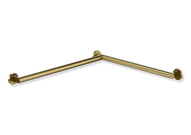 HEWI Dusch- und Wannenhandlauf System 900, PVD gold glänzend, 32 mm Durchmesser, 647 mm Länge, links, 70 mm Tiefe