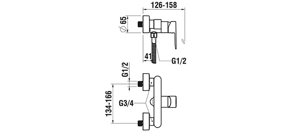 Laufen NEJA H331517 Einhebel-Brausemischer Aufputz chrom Laufen NEJA H331517 Einhebel-Brausemischer Aufputz chrom