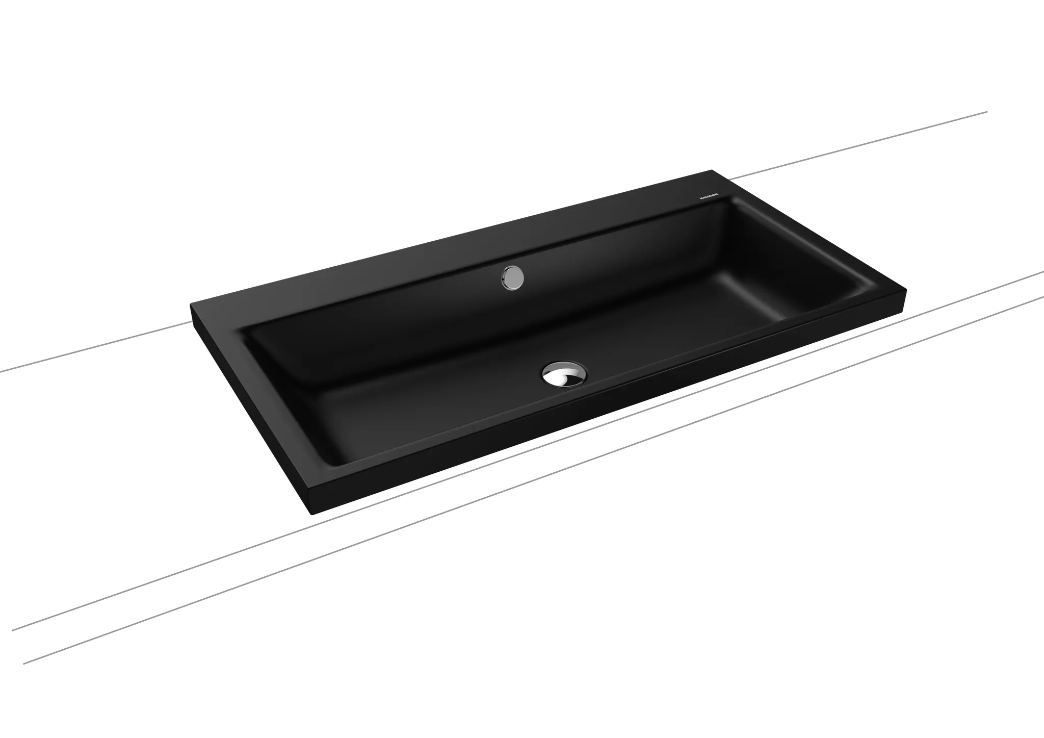 Kaldewei Puro Aufsatzwaschtisch (Randhöhe 40 mm) schwarz matt, 900x460mm
