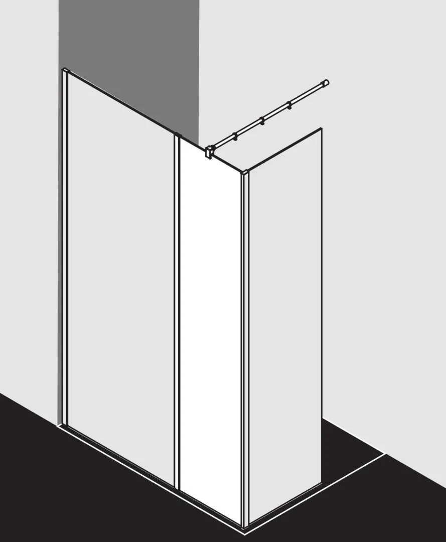 Kermi Duschdesign Walk-In-Duschkabine „WALK-IN XB“ Glas Klar, Profile Silber Hochglanz, BV: 300 - 300 mm H: 2000 mm