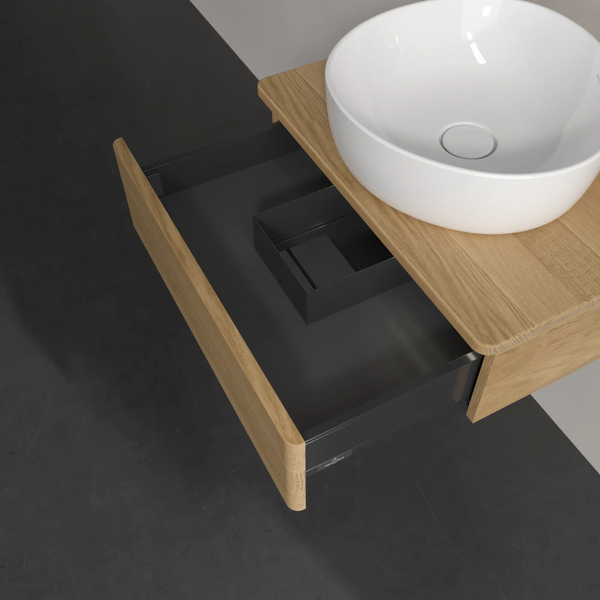 Villeroy & Boch Waschbeckenunterschrank Antao Honey Oak, 600x190x500 mm, mit Beleuchtung und SoftClosing