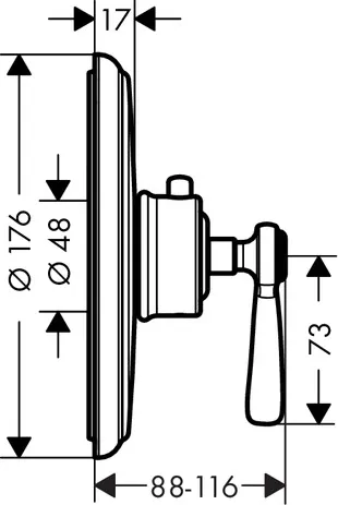 Thermostat Unterputz Axor Montreux High Flow Fertigset Hebelgriff chrom Thermostat Unterputz Axor Montreux High Flow Fertigset Hebelgriff chrom