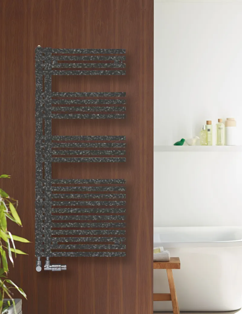 Zehnder Badheizkörper Forma LF/LFA/LFE, Design-HK Asym rechts, 50 mm, LFAR-150-050-05, Maße: 1441x60x496, RAL 7022