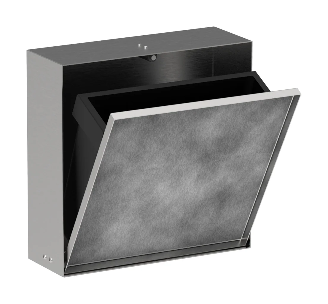 Hansgrohe XtraStoris Rock Einbau Abfalleimer, Edelstahl gebürstet, Maße 300x300x100 mm, Fassungsvermögen 4 Liter Hansgrohe XtraStoris Rock Einbau Abfalleimer, Edelstahl gebürstet, Maße 300x300x100 mm, Fassungsvermögen 4 Liter