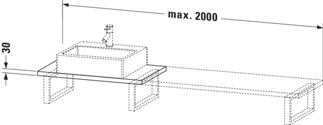 Duravit Konsole „L-Cube“ in Betongrau Matt