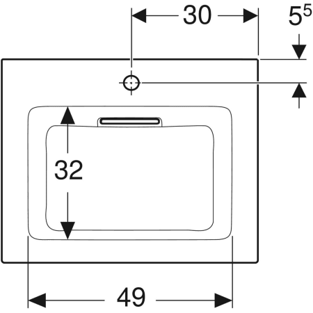 Schrankwaschtisch „One“ mit horizontalem Ablauf 60 × 48 cm in weiß alpin mit KeraTect® Schrankwaschtisch „One“ mit horizontalem Ablauf 60 × 48 cm in weiß alpin mit KeraTect®