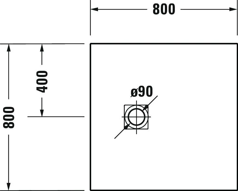 Duravit quadrat Duschwanne „Sustano“ 80 × 80 cm in Cream Matt