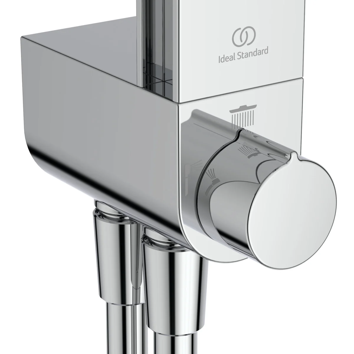 Ideal Standard Ceratwist Alu+ Duschsystem, Chrom, Aufputz, 100% recyceltes Aluminium, 2 Strahlarten Hand- und Kopfbrause