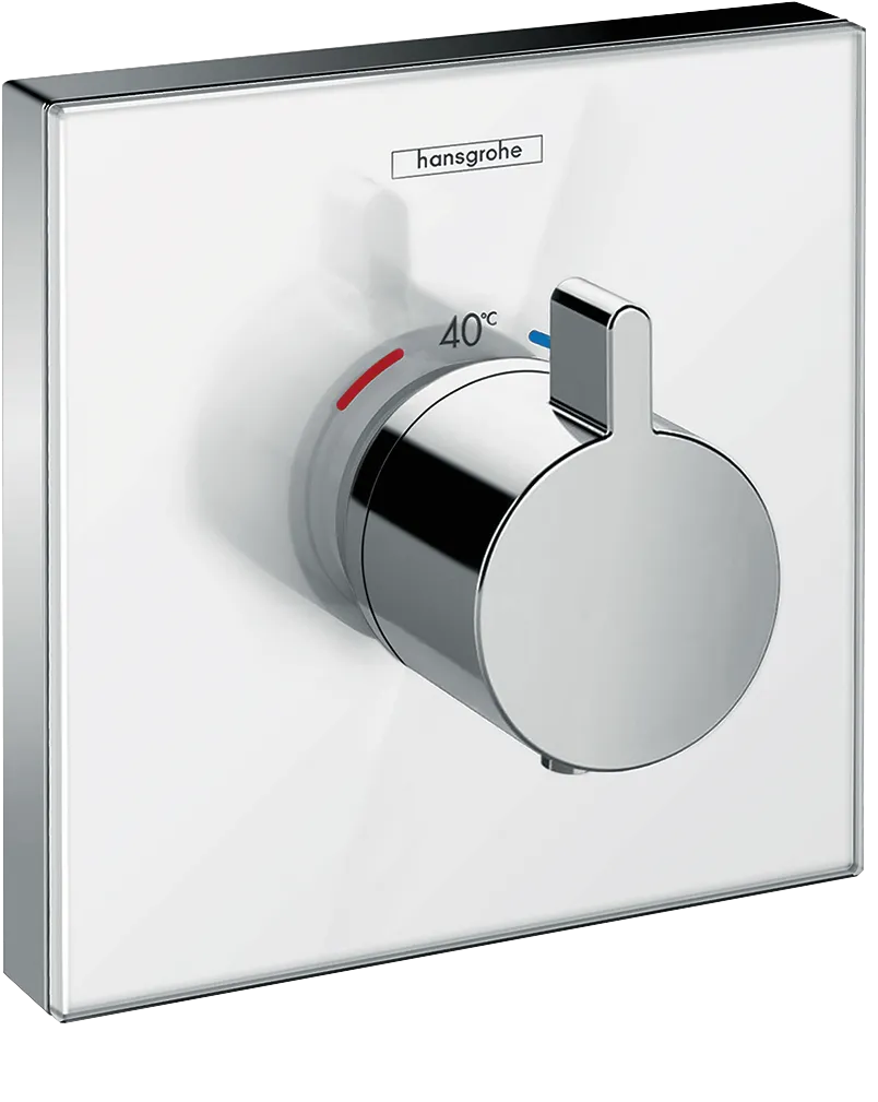 Thermostat UP ShowerSelect Glas Highflow Fertigset weiss/chrom Thermostat UP ShowerSelect Glas Highflow Fertigset weiss/chrom
