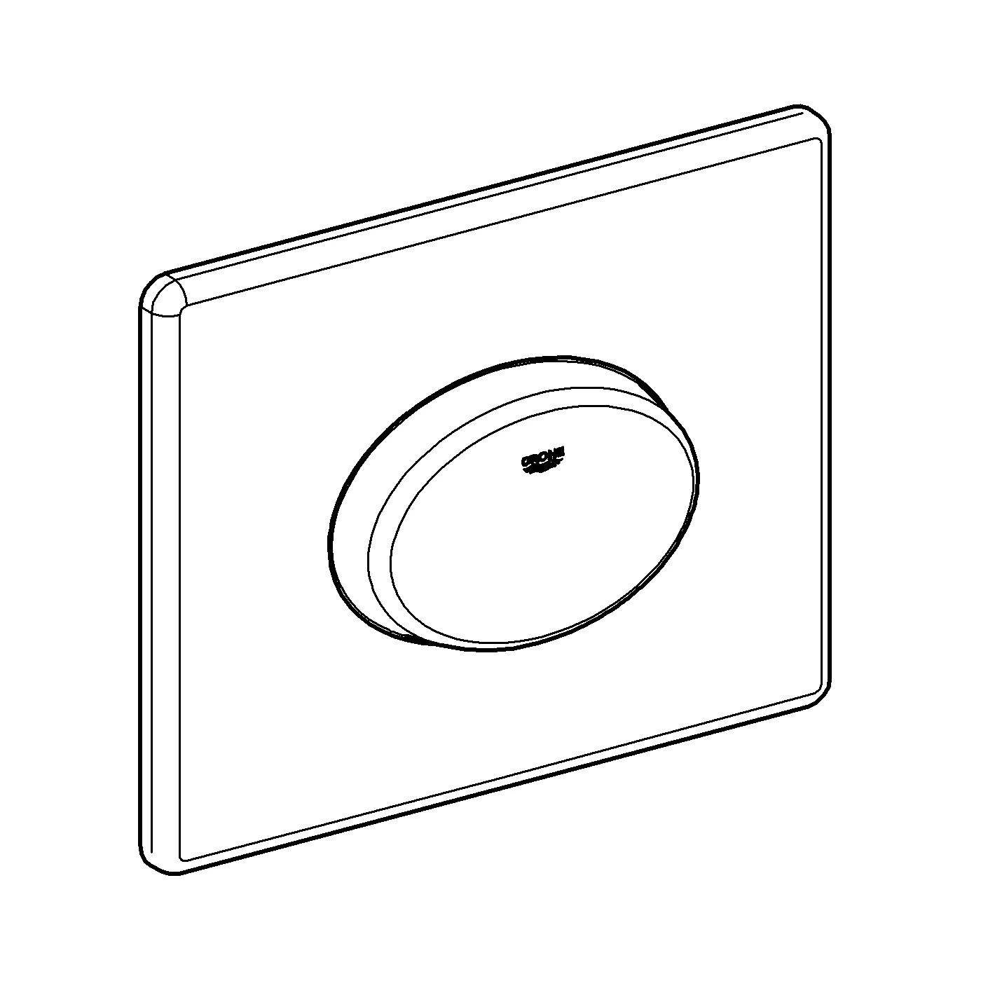 WC-Betätigung Skate Air 38565, 156 x 197 mm, für 1-Mengen-Betätigung, waagerechte Montage, alpinweiß