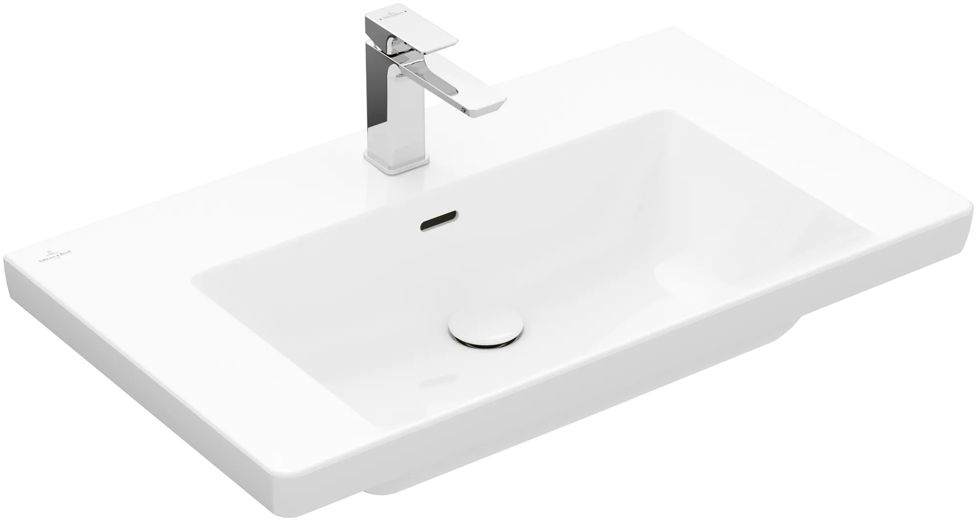 Villeroy & Boch Wandwaschtisch aus TitanCeram „Subway 3.0“ 800 × 470 × 165 mm, ohne Hahnlochbohrung, Hahnlochposition mittig in Weiß Alpin Farbe: Weiß Alpin / Größe: 80 × 47 cm / Hahnlochbohrung: mit 1×1 Hahnlochbohrung / Hahnlochposition: mittig / Oberflächenveredelung: ohne Oberflächenveredelung / Überlauf: mit Überlauf Villeroy & Boch Wandwaschtisch aus TitanCeram „Subway 3.0“ 800 × 470 × 165 mm, ohne Hahnlochbohrung, Hahnlochposition mittig in Weiß Alpin Farbe: Weiß Alpin / Größe: 80 × 47 cm / Hahnlochbohrung: mit 1×1 Hahnlochbohrung / Hahnlochposition: mittig / Oberflächenveredelung: ohne Oberflächenveredelung / Überlauf: mit Überlauf