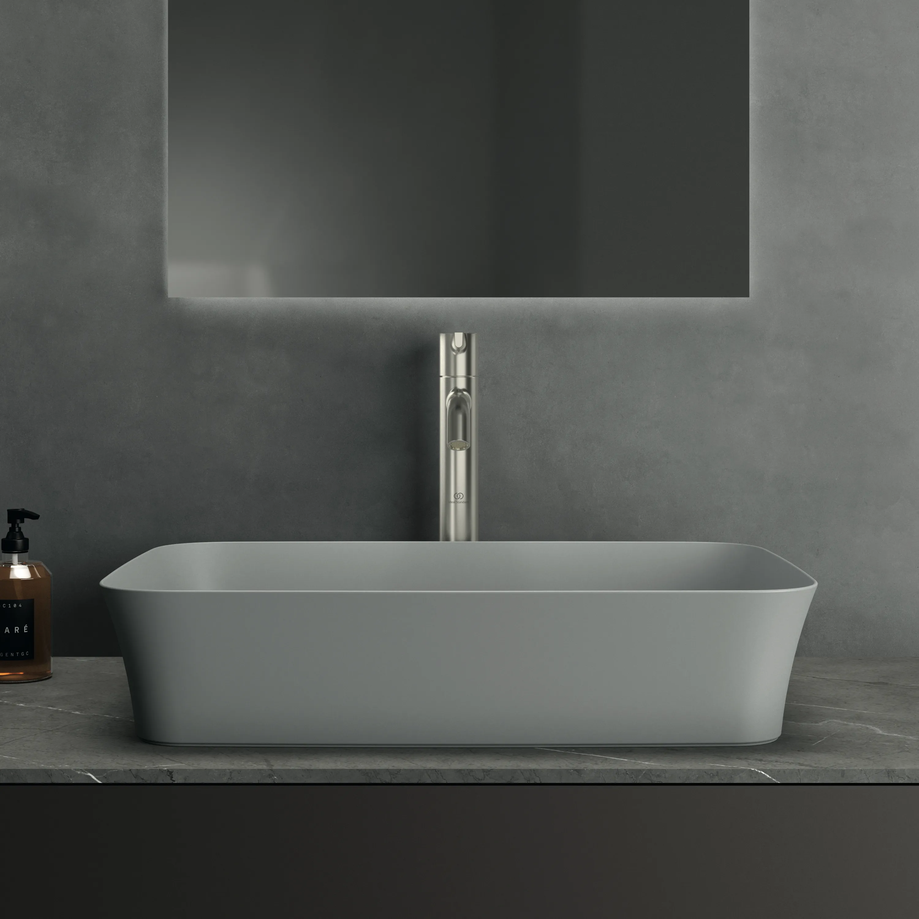 Waschbecken „Ipalyss“ 55 × 38 × 12,5 cm in Betongrau