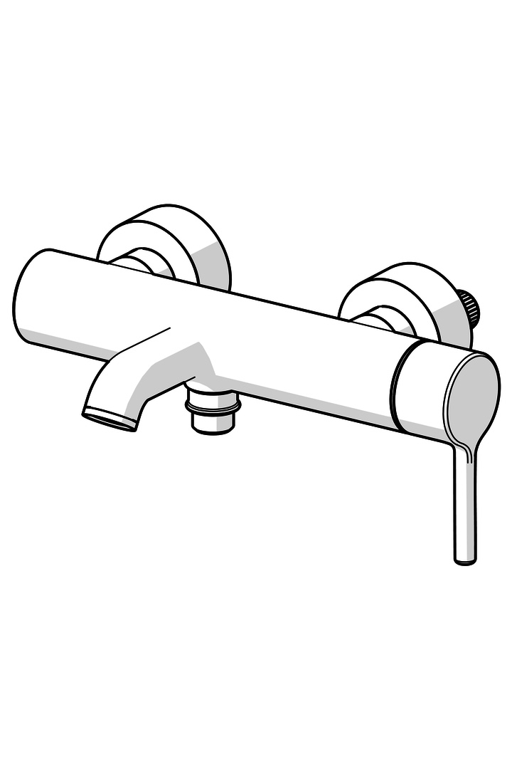 EHM Wannenfüll- und Brausebatterie VANTIS Style 5444 Ausladung 168 mm Chrom