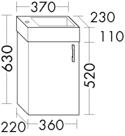 Keramik-Waschtisch Devio inkl. Waschtischunterschrank - burgbad Sys30, 230x370x630 mm, Becken 255x187 mm, Muldentiefe 99 mm Keramik-Waschtisch Devio inkl. Waschtischunterschrank - burgbad Sys30, 230x370x630 mm, Becken 255x187 mm, Muldentiefe 99 mm