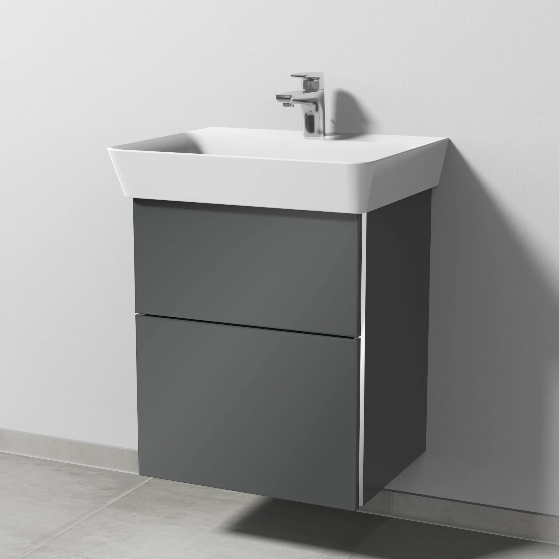 Sanipa Waschtischunterschrank „3way“ passend zu Keramik-Waschtische Connect Air Cube von Ideal Standard 480 × 582 × 402 mm in Anthrazit (glanz) Sanipa Waschtischunterschrank „3way“ passend zu Keramik-Waschtische Connect Air Cube von Ideal Standard 480 × 582 × 402 mm in Anthrazit (glanz)