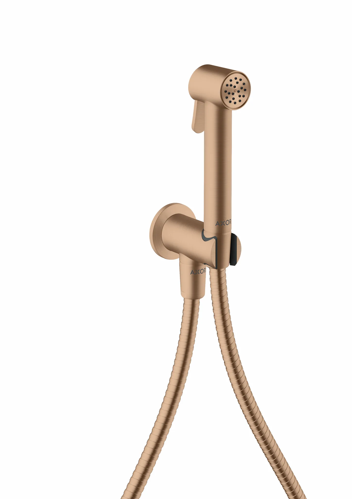 Hansgrohe AXOR Bidette Showers Handbrause Brushed Red Gold, 1,25 m Brauseschlauch, 28 mm Brausekopfgröße Hansgrohe AXOR Bidette Showers Handbrause Brushed Red Gold, 1,25 m Brauseschlauch, 28 mm Brausekopfgröße