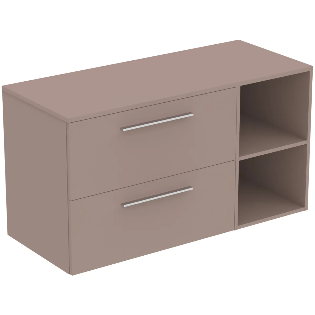 Möbel-Set 120cm i.life B 2 Auszüge 2 offene Fächer Griff Chrom Weiß matt Möbel-Set 120cm i.life B 2 Auszüge 2 offene Fächer Griff Chrom Weiß matt